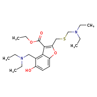 ethyl 4-[(diethylamino)methyl]-2-({[(diethylamino)methyl]sulfanyl}methyl)-5-hydroxy-1-benzofuran-3-carboxylate