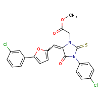 methyl 2-[(5Z)-3-(4-chlorophenyl)-5-{[5-(3-chlorophenyl)furan-2-yl]methylidene}-4-oxo-2-sulfanylideneimidazolidin-1-yl]acetate