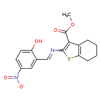 methyl 2-[(E)-[(2-hydroxy-5-nitrophenyl)methylidene]amino]-4,5,6,7-tetrahydro-1-benzothiophene-3-carboxylate