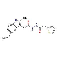 N'-[2-(5-ethyl-2-methyl-1H-indol-3-yl)acetyl]-2-(thiophen-2-yl)acetohydrazide