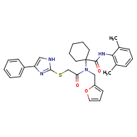 N-(2,6-dimethylphenyl)-1-[N-(furan-2-ylmethyl)-2-[(4-phenyl-1H-imidazol-2-yl)sulfanyl]acetamido]cyclohexane-1-carboxamide