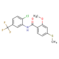 N-[2-chloro-5-(trifluoromethyl)phenyl]-2-methoxy-4-(methylsulfanyl)benzamide