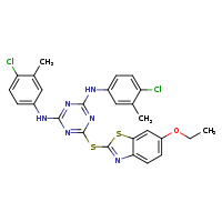 N2,N4-bis(4-chloro-3-methylphenyl)-6-[(6-ethoxy-1,3-benzothiazol-2-yl)sulfanyl]-1,3,5-triazine-2,4-diamine
