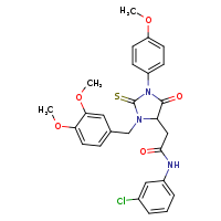 N-(3-chlorophenyl)-2-{3-[(3,4-dimethoxyphenyl)methyl]-1-(4-methoxyphenyl)-5-oxo-2-sulfanylideneimidazolidin-4-yl}acetamide
