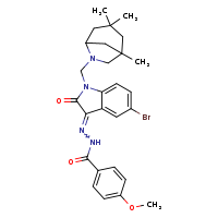 N'-[(3Z)-5-bromo-2-oxo-1-({1,3,3-trimethyl-6-azabicyclo[3.2.1]octan-6-yl}methyl)indol-3-ylidene]-4-methoxybenzohydrazide