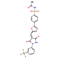 N-[4-(5-{[(4Z)-3,5-dioxo-1-[3-(trifluoromethyl)phenyl]pyrazolidin-4-ylidene]methyl}furan-2-yl)benzenesulfonyl]acetamide