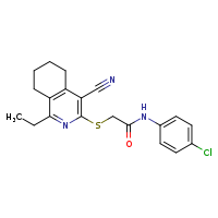 N-(4-chlorophenyl)-2-[(4-cyano-1-ethyl-5,6,7,8-tetrahydroisoquinolin-3-yl)sulfanyl]acetamide