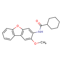 N-{4-methoxy-8-oxatricyclo[7.4.0.0²,?]trideca-1(9),2(7),3,5,10,12-hexaen-5-yl}cyclohexanecarboxamide