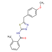 N-{5-[(4-methoxyphenyl)methyl]-1,3,4-thiadiazol-2-yl}-2-methylbenzamide