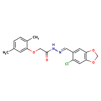 N'-[(Z)-(6-chloro-2H-1,3-benzodioxol-5-yl)methylidene]-2-(2,5-dimethylphenoxy)acetohydrazide