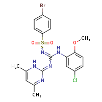 (Z)-N''-(4-bromobenzenesulfonyl)-N'-(5-chloro-2-methoxyphenyl)-N-(4,6-dimethyl-1H-pyrimidin-2-ylidene)guanidine