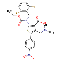 2-{[(2,6-difluorophenyl)methyl](ethoxycarbonyl)amino}-4-[(dimethylamino)methyl]-5-(4-nitrophenyl)thiophene-3-carboxylic acid