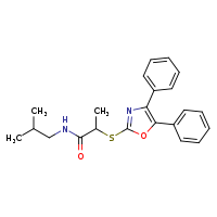 2-[(4,5-diphenyl-1,3-oxazol-2-yl)sulfanyl]-N-(2-methylpropyl)propanamide