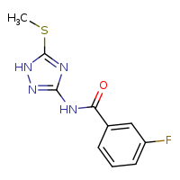 3-fluoro-N-[5-(methylsulfanyl)-1H-1,2,4-triazol-3-yl]benzamide