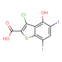 3-chloro-4-hydroxy-5,7-diiodo-1-benzothiophene-2-carboxylic acid