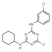 6-chloro-N2-(3-chlorophenyl)-N4-cyclohexyl-1,3,5-triazine-2,4-diamine