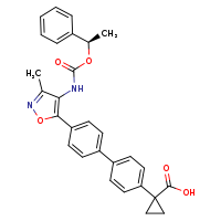 1-{4'-[3-methyl-4-({[(1R)-1-phenylethoxy]carbonyl}amino)-1,2-oxazol-5-yl]-[1,1'-biphenyl]-4-yl}cyclopropane-1-carboxylic acid