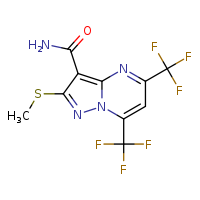 2-(methylsulfanyl)-5,7-bis(trifluoromethyl)pyrazolo[1,5-a]pyrimidine-3-carboxamide