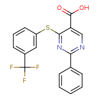 2-phenyl-4-{[3-(trifluoromethyl)phenyl]sulfanyl}pyrimidine-5-carboxylic acid