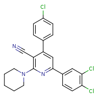 4-(4-chlorophenyl)-6-(3,4-dichlorophenyl)-2-(piperidin-1-yl)pyridine-3-carbonitrile