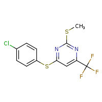 4-[(4-chlorophenyl)sulfanyl]-2-(methylsulfanyl)-6-(trifluoromethyl)pyrimidine
