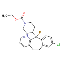 ethyl 4-{13-chloro-2-fluoro-4-azatricyclo[9.4.0.0³,?]pentadeca-1(15),3(8),4,6,11,13-hexaen-2-yl}piperidine-1-carboxylate