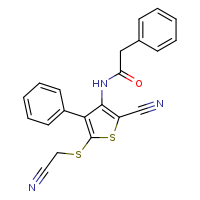 N-{2-cyano-5-[(cyanomethyl)sulfanyl]-4-phenylthiophen-3-yl}-2-phenylacetamide