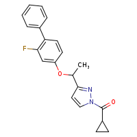 1-cyclopropanecarbonyl-3-[1-({2-fluoro-[1,1'-biphenyl]-4-yl}oxy)ethyl]pyrazole