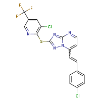 3-chloro-2-({7-[2-(4-chlorophenyl)ethenyl]-[1,2,4]triazolo[1,5-a]pyrimidin-2-yl}sulfanyl)-5-(trifluoromethyl)pyridine