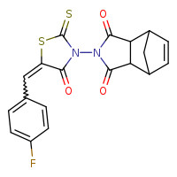 4-{5-[(4-fluorophenyl)methylidene]-4-oxo-2-sulfanylidene-1,3-thiazolidin-3-yl}-4-azatricyclo[5.2.1.0²,?]dec-8-ene-3,5-dione