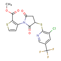methyl 3-(3-{[3-chloro-5-(trifluoromethyl)pyridin-2-yl]sulfanyl}-2,5-dioxopyrrolidin-1-yl)thiophene-2-carboxylate