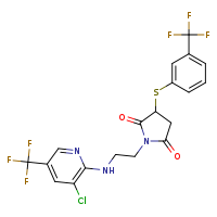 1-(2-{[3-chloro-5-(trifluoromethyl)pyridin-2-yl]amino}ethyl)-3-{[3-(trifluoromethyl)phenyl]sulfanyl}pyrrolidine-2,5-dione