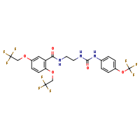2,5-bis(2,2,2-trifluoroethoxy)-N-[2-({[4-(trifluoromethoxy)phenyl]carbamoyl}amino)ethyl]benzamide