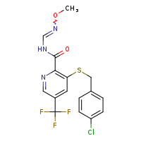 3-{[(4-chlorophenyl)methyl]sulfanyl}-N-[(methoxyimino)methyl]-5-(trifluoromethyl)pyridine-2-carboxamide