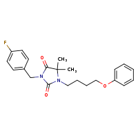 3-[(4-fluorophenyl)methyl]-5,5-dimethyl-1-(4-phenoxybutyl)imidazolidine-2,4-dione