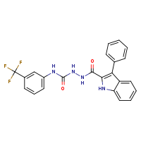 3-phenyl-N-({[3-(trifluoromethyl)phenyl]carbamoyl}amino)-1H-indole-2-carboxamide
