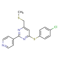 4-[(4-chlorophenyl)sulfanyl]-6-[(methylsulfanyl)methyl]-2-(pyridin-4-yl)pyrimidine