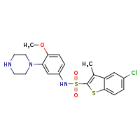 5-chloro-N-[4-methoxy-3-(piperazin-1-yl)phenyl]-3-methyl-1-benzothiophene-2-sulfonamide