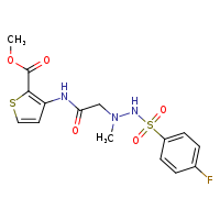 methyl 3-[2-(N'-methyl-4-fluorophenylhydrazinesulfonyl)acetamido]thiophene-2-carboxylate
