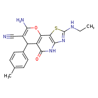 12-amino-4-(ethylamino)-10-(4-methylphenyl)-8-oxo-13-oxa-3-thia-5,7-diazatricyclo[7.4.0.0²,?]trideca-1(9),2(6),4,11-tetraene-11-carbonitrile