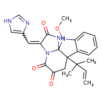 14-[(1H-imidazol-4-yl)methylidene]-2-methoxy-9-(2-methylbut-3-en-2-yl)-2,13,16-triazatetracyclo[7.7.0.0¹,¹³.0³,?]hexadeca-3,5,7-triene-11,12,15-trione