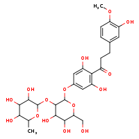 1-(4-{[4,5-dihydroxy-6-(hydroxymethyl)-3-[(3,4,5-trihydroxy-6-methyloxan-2-yl)oxy]oxan-2-yl]oxy}-2,6-dihydroxyphenyl)-3-(3-hydroxy-4-methoxyphenyl)propan-1-one