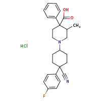 1-[4-cyano-4-(4-fluorophenyl)cyclohexyl]-3-methyl-4-phenylpiperidine-4-carboxylic acid hydrochloride
