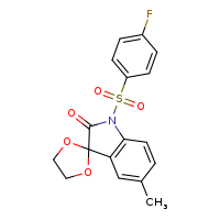 1'-(4-fluorobenzenesulfonyl)-5'-methylspiro[1,3-dioxolane-2,3'-indol]-2'-one