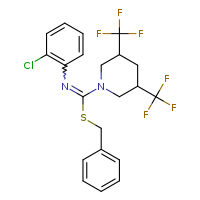 1-(benzylsulfanyl)-1-[3,5-bis(trifluoromethyl)piperidin-1-yl]-N-(2-chlorophenyl)methanimine