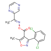 [1-(pyrazin-2-yl)ethylidene]amino 3-(2,6-dichlorophenyl)-5-methyl-1,2-oxazole-4-carboxylate