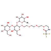 2,2,2-trifluoro-N-(2-{2-[2-(2-{[5-hydroxy-6-(hydroxymethyl)-4-{[3,4,5-trihydroxy-6-(hydroxymethyl)oxan-2-yl]oxy}-3-[(3,4,5-trihydroxy-6-methyloxan-2-yl)oxy]oxan-2-yl]oxy}ethoxy)ethoxy]ethoxy}ethyl)acetamide