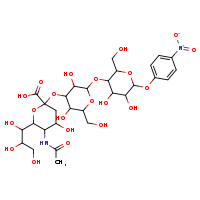 2-[(2-{[4,5-dihydroxy-2-(hydroxymethyl)-6-(4-nitrophenoxy)oxan-3-yl]oxy}-3,5-dihydroxy-6-(hydroxymethyl)oxan-4-yl)oxy]-5-acetamido-4-hydroxy-6-(1,2,3-trihydroxypropyl)oxane-2-carboxylic acid