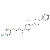 2-[(4-chlorophenyl)sulfanyl]-N-[3-fluoro-4-(4-phenylpiperazin-1-yl)phenyl]acetamide