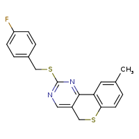 2-{[(4-fluorophenyl)methyl]sulfanyl}-9-methyl-5H-thiochromeno[4,3-d]pyrimidine
